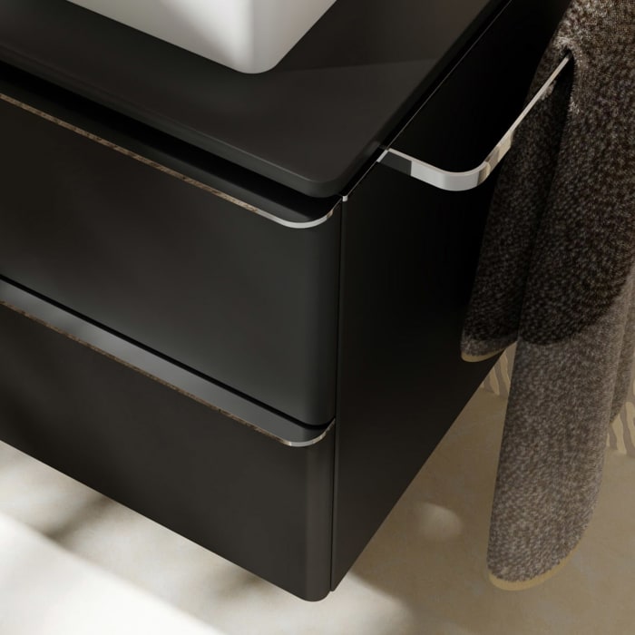 hansgrohe Xelu Q Waschtischunterschrank für Konsole 78 x 48,5 cm, 2 Schubkästen, Griff chrom