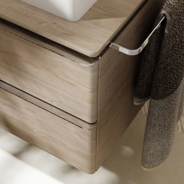 hansgrohe Xelu Q Waschtischunterschrank für Konsole 98 x 48,5 cm, 2 Schubkästen, Griff chrom