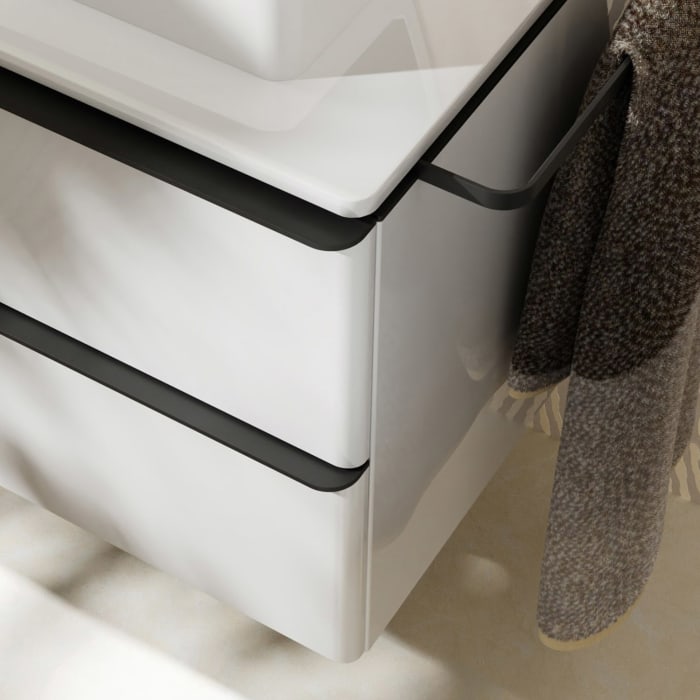 hansgrohe Xelu Q Waschtischunterschrank für Konsole 118 x 48,5 cm, 2 Schubkästen, Griff mattschwarz