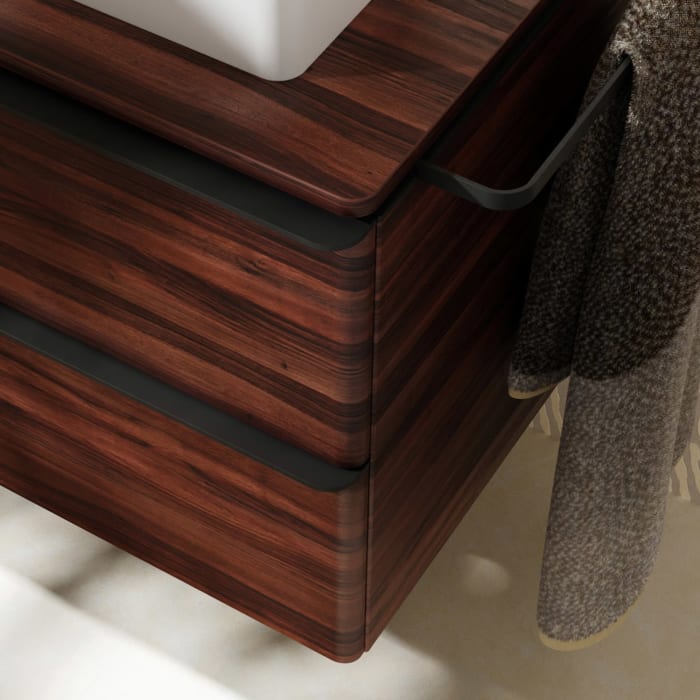 hansgrohe Xelu Q Waschtischunterschrank für Konsole 118 x 48,5 cm, 2 Schubkästen, Griff mattschwarz