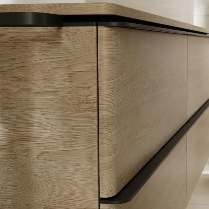 hansgrohe Xelu Q Waschtischunterschrank für Konsole 136 x 48,5 cm, 4 Schubkästen, Griff mattschwarz