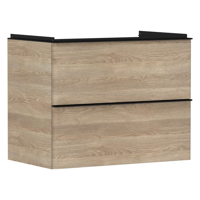 hansgrohe Xelu Q Waschtischunterschrank 78 x 60,5 cm, 2 Schubkästen, Griff mattschwarz