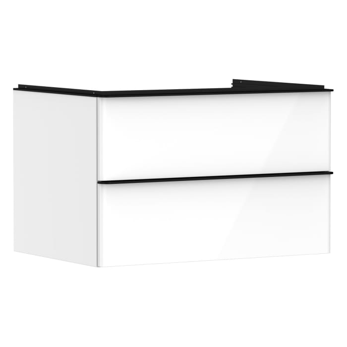 hansgrohe Xelu Q Waschtischunterschrank für Konsole 78 x 48,5 cm, 2 Schubkästen, Griff mattschwarz