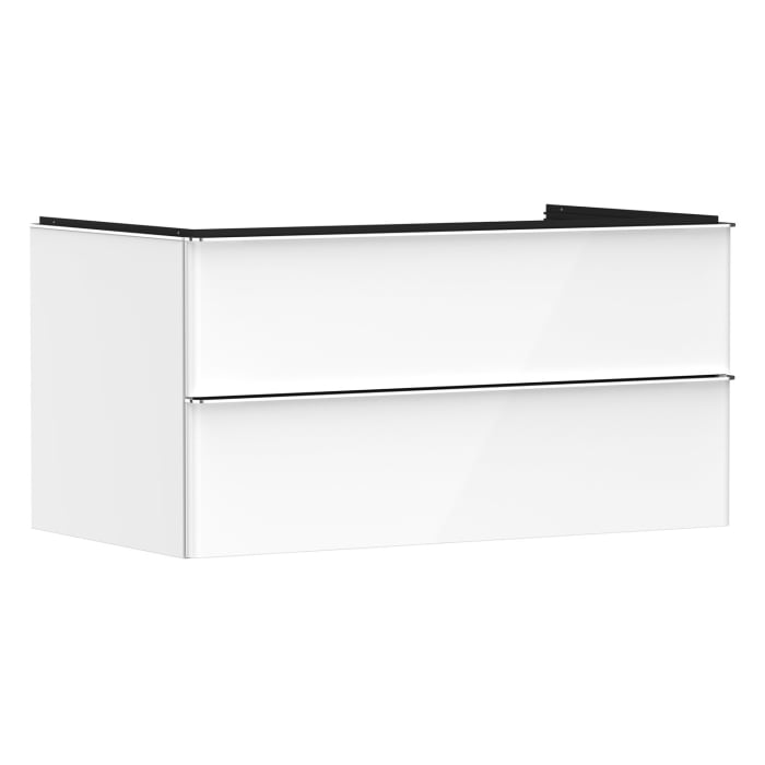 hansgrohe Xelu Q Waschtischunterschrank für Konsole 98 x 48,5 cm, 2 Schubkästen, Griff chrom