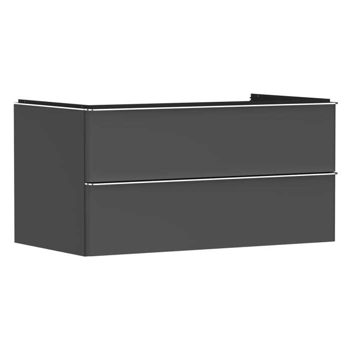 hansgrohe Xelu Q Waschtischunterschrank für Konsole 98 x 48,5 cm, 2 Schubkästen, Griff chrom