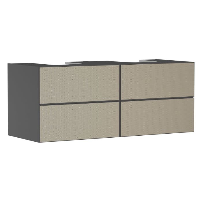 hansgrohe Xevolos E Waschtischunterschrank 137 x 55 mit 4 Schubkästen für Konsolen und 2 Aufsatzwaschtische