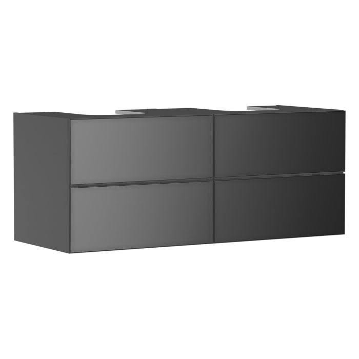 hansgrohe Xevolos E Waschtischunterschrank 137 x 55 mit 4 Schubkästen für Konsolen und 2 Aufsatzwaschtische