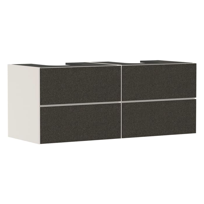 hansgrohe Xevolos E Waschtischunterschrank 137 x 55,5 cm mit 4 Schubkästen für Konsole und 2 Aufsatzwaschtische