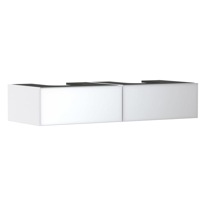 hansgrohe Xevolos E Waschtischunterschrank 137 x 27,5 cm mit 2 Schubkästen für Konsole und 2 Aufsatzwaschtische