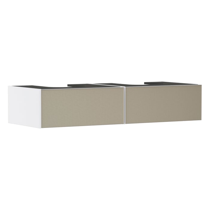 hansgrohe Xevolos E Waschtischunterschrank 137 x 27,5 cm mit 2 Schubkästen für Konsole und 2 Aufsatzwaschtische