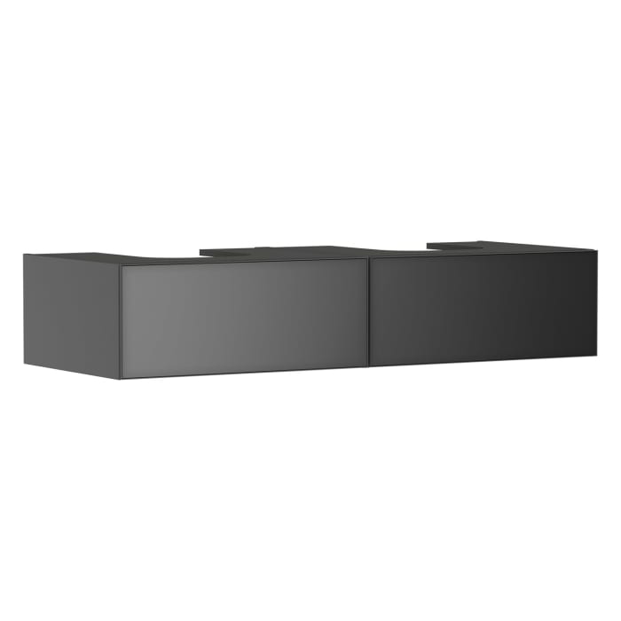 hansgrohe Xevolos E Waschtischunterschrank 137 x 27,5 cm mit 2 Schubkästen für Konsole und 2 Aufsatzwaschtische