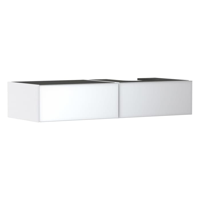 hansgrohe Xevolos E Waschtischunterschrank 137 x 27,5 cm mit 2 Schubkästen für Konsole und Aufsatzwaschtisch rechts
