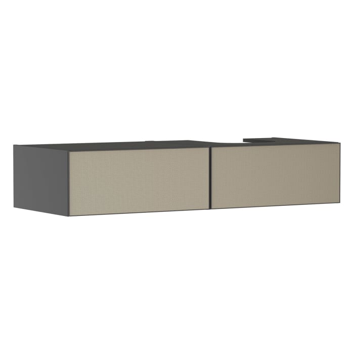 hansgrohe Xevolos E Waschtischunterschrank 137 x 27,5 cm mit 2 Schubkästen für Konsole und Aufsatzwaschtisch rechts