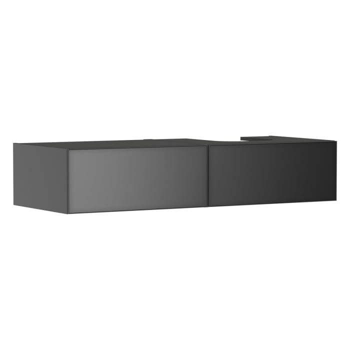 hansgrohe Xevolos E Waschtischunterschrank 137 x 27,5 cm mit 2 Schubkästen für Konsole und Aufsatzwaschtisch rechts