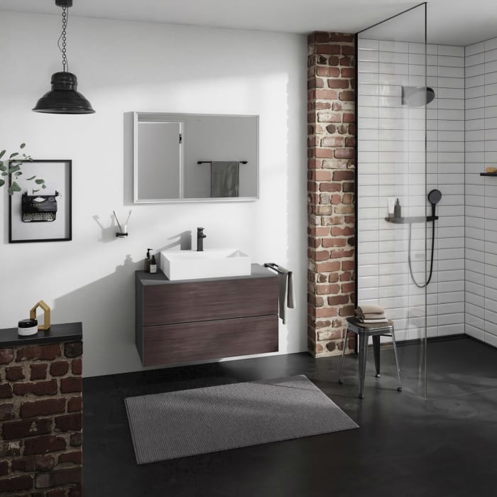 hansgrohe Xevolos E Waschtischunterschrank 98 x 55 cm mit 2 Schubkästen für Konsolen und Aufsatzwaschtisch