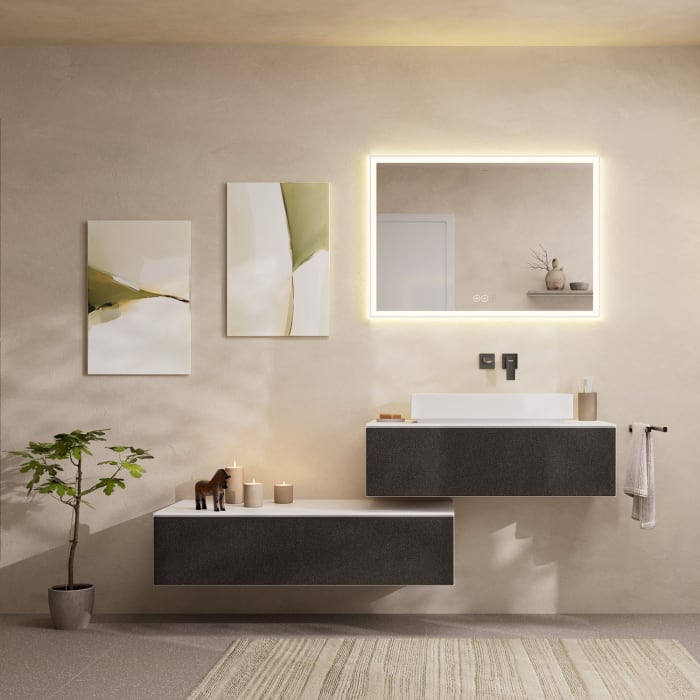 hansgrohe Xevolos E Waschtischunterschrank 98 x 27,5 cm mit 1 Schubkasten für Konsole mit Ausschnitt mittig für Aufsatzwaschtisch