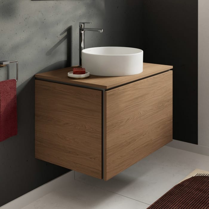 hansgrohe Xilesa E Konsole 78 x 55 cm mit Ausschnitt rund mittig für Aufsatzwaschtisch ohne Hahnloch