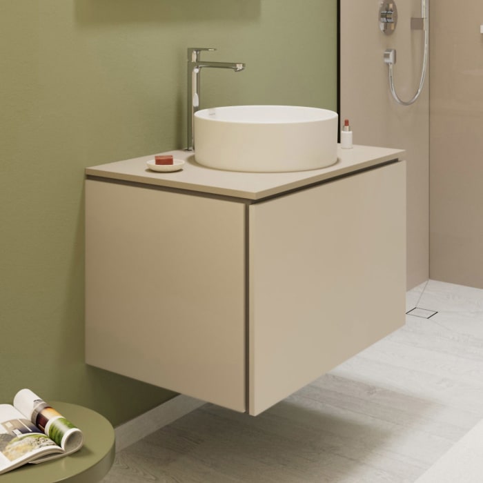 hansgrohe Xilesa E Konsole 78 x 55 cm mit Ausschnitt rund mittig für Aufsatzwaschtisch ohne Hahnloch
