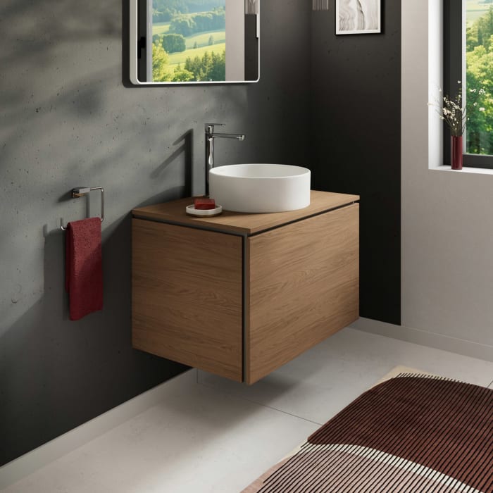 hansgrohe Xilesa E Konsole 78 x 55 cm mit Ausschnitt rund mittig für Aufsatzwaschtisch ohne Hahnloch