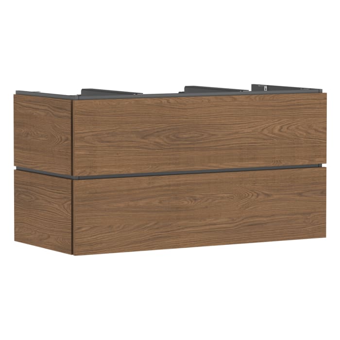 hansgrohe Xilesa E Waschtischunterschrank 118 cm mit 2 Auszügen und Push Open Funktion für Konsole mit Ausschnitt mittig