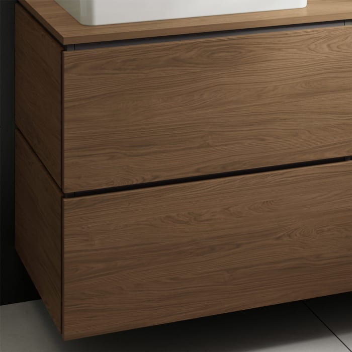 hansgrohe Xilesa E Waschtischunterschrank 118 cm mit 2 Auszügen und Push Open Funktion für Konsole mit Ausschnitt mittig