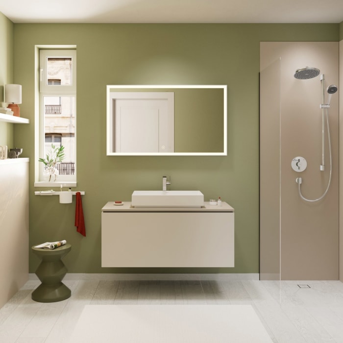 hansgrohe Xilesa E Waschtischunterschrank 118 cm mit 1 Auszug für Konsole mit Ausschnitt mittig