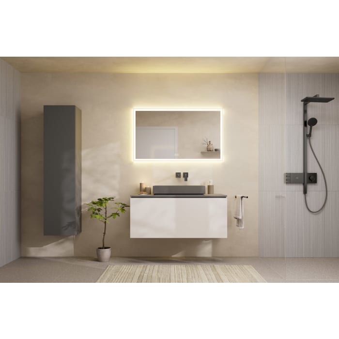 hansgrohe Xilesa E Waschtischunterschrank 118 cm mit 1 Auszug für Konsole mit Ausschnitt mittig