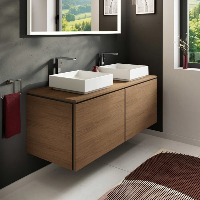 hansgrohe Xilesa E Waschtischunterschrank 137,5 cm mit 2 Auszügen für Konsole mit Ausschnitt