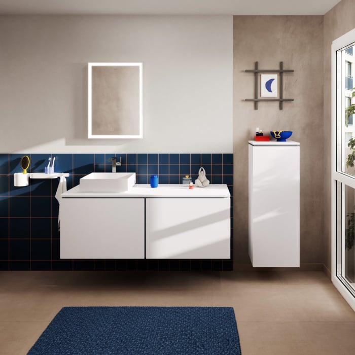 hansgrohe Xilesa E Waschtischunterschrank 137,5 cm mit 2 Auszügen für Konsole mit Ausschnitt
