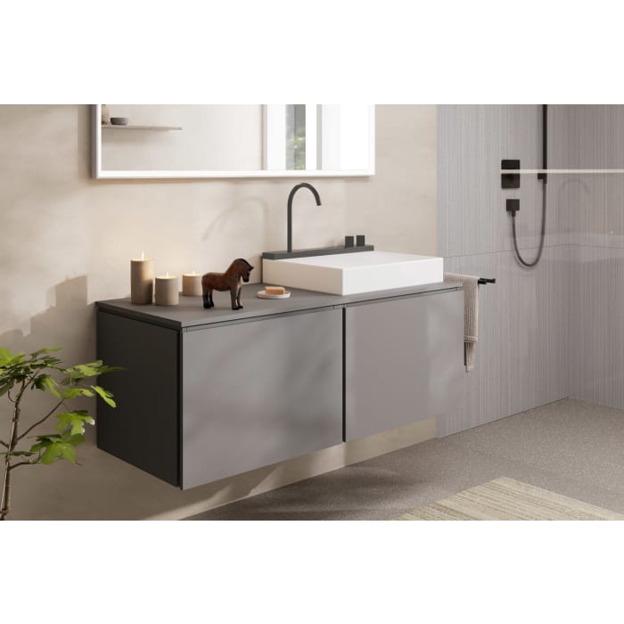hansgrohe Xilesa E Waschtischunterschrank 137,5 cm mit 2 Auszügen für Konsole mit Ausschnitt