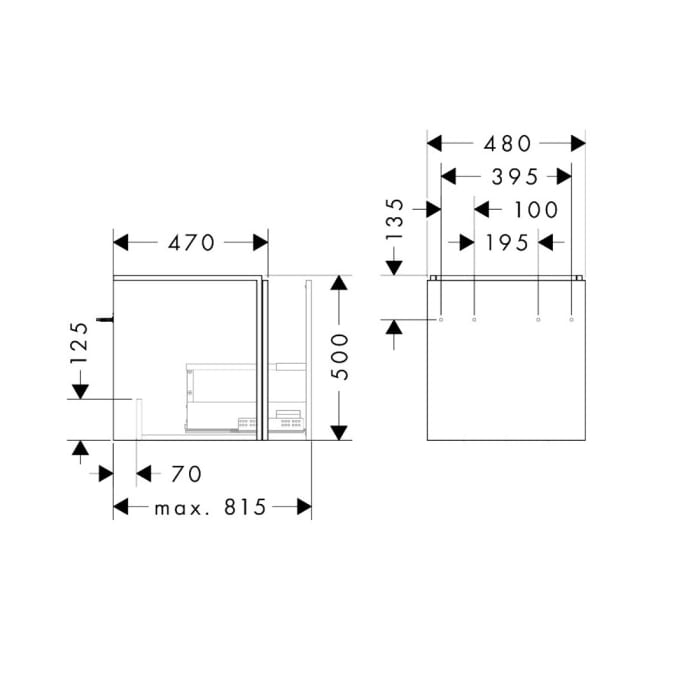 hansgrohe Xilesa E Waschtischunterschrank 48 cm mit 1 Auszug