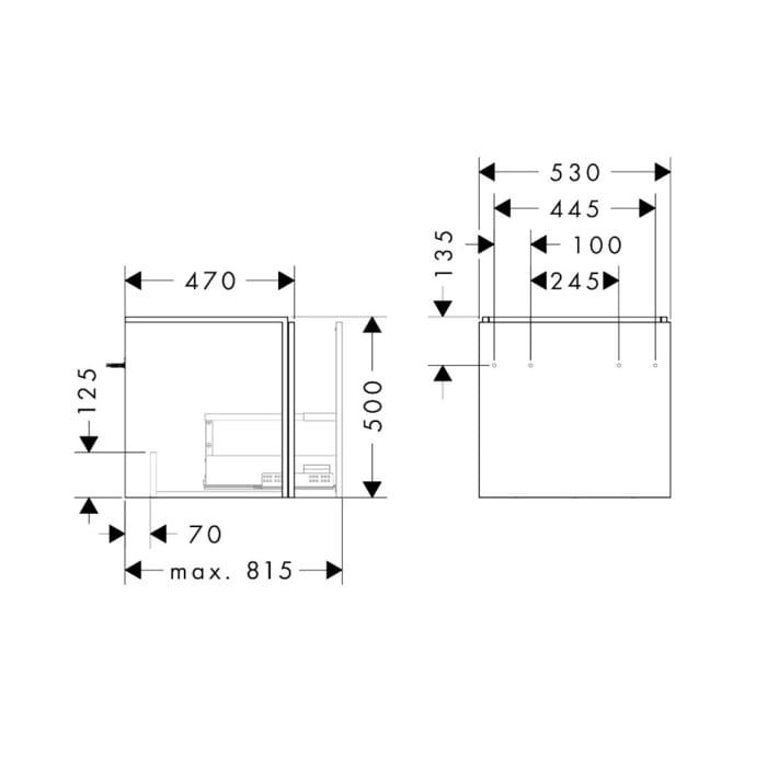 hansgrohe Xilesa E Waschtischunterschrank 53 cm mit 1 Auszug
