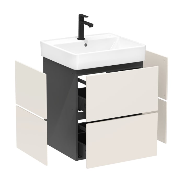 hansgrohe Xilesa E Waschtischunterschrank 58 cm mit 2 Auszügen