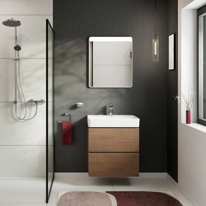 hansgrohe Xilesa E Waschtischunterschrank 63 cm mit 2 Auszügen und Push Open Funktion