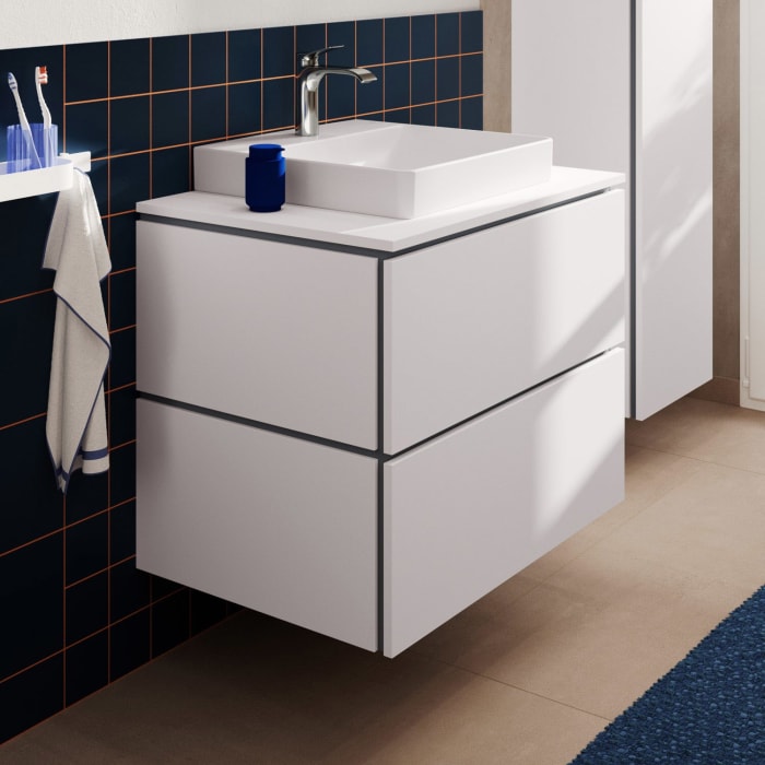 hansgrohe Xilesa E Waschtischunterschrank 78 cm mit 2 Auszügen für Konsole mit Ausschnitt mittig