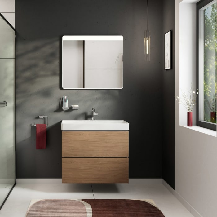 hansgrohe Xilesa E Waschtischunterschrank 78 cm mit 2 Auszügen und Push Open Funktion