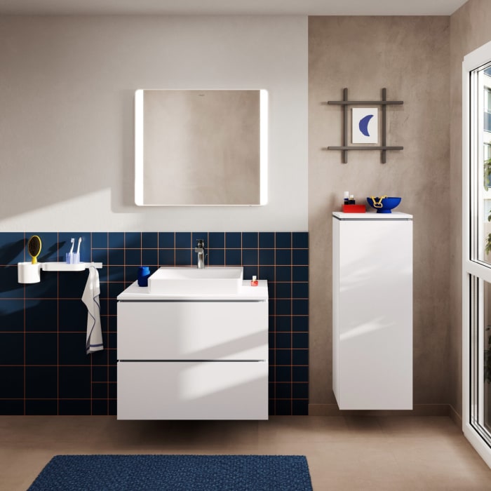 hansgrohe Xilesa E Waschtischunterschrank 78 cm mit 2 Auszügen für Konsole mit Ausschnitt mittig