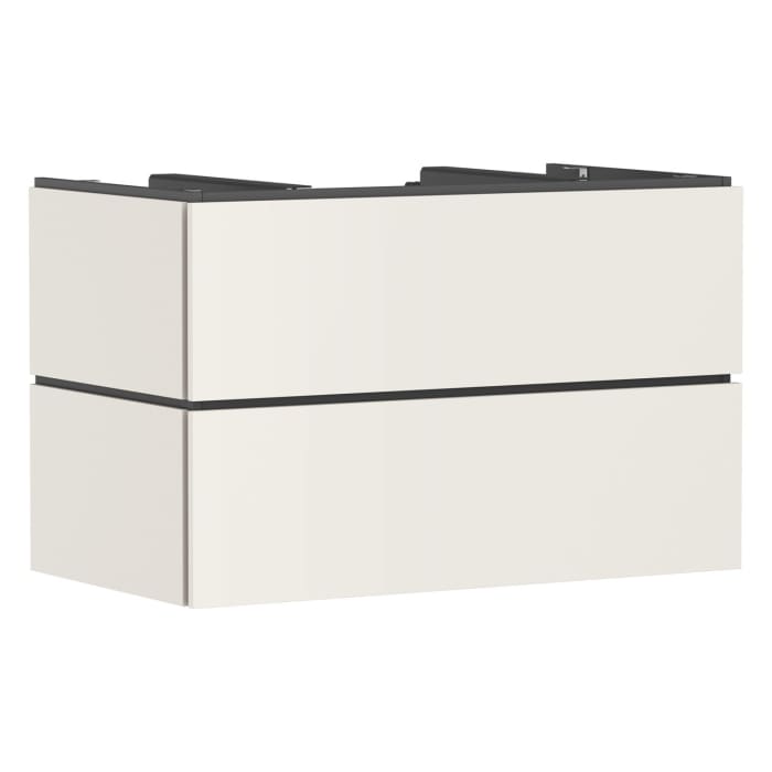 hansgrohe Xilesa E Waschtischunterschrank 98 cm mit 2 Auszügen und Push Open Funktion für Konsole mit Ausschnitt mittig