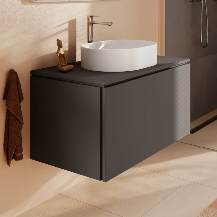 hansgrohe Xilesa E Waschtischunterschrank 98 cm mit 1 Auszug für Konsole mit Ausschnitt mittig