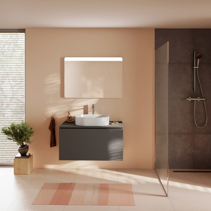 hansgrohe Xilesa E Waschtischunterschrank 98 cm mit 1 Auszug für Konsole mit Ausschnitt mittig