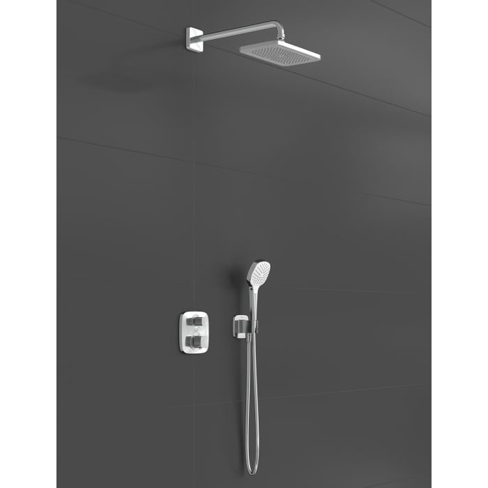 hansgrohe Croma E Brausesystem 280, 1 Strahlart mit Ecostat E