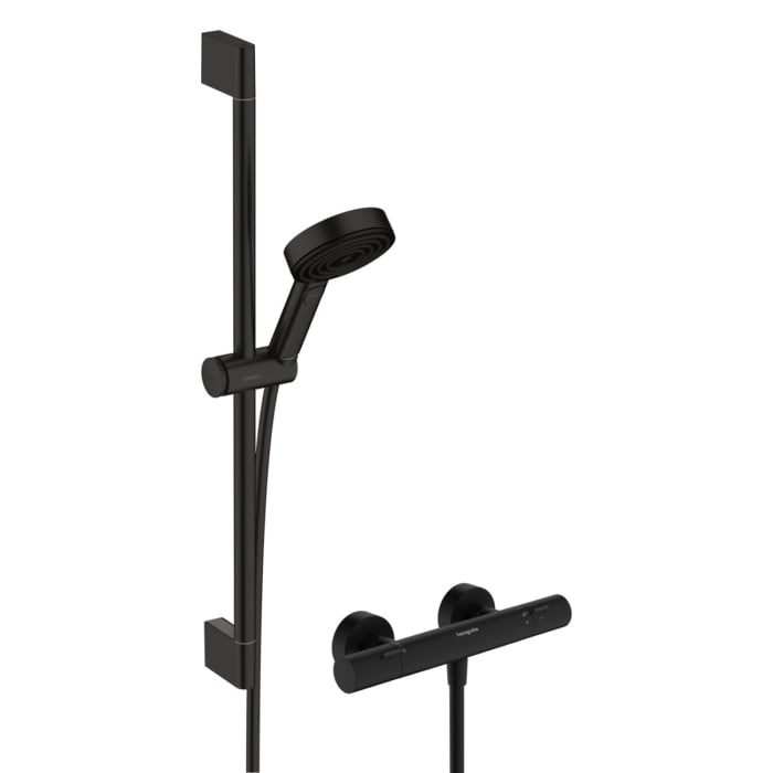 hansgrohe Pulsify Select S Brausesystem 105 3 Strahlarten Relaxation wassersparend, mit Ecostat Fine und Duschstange 65 cm