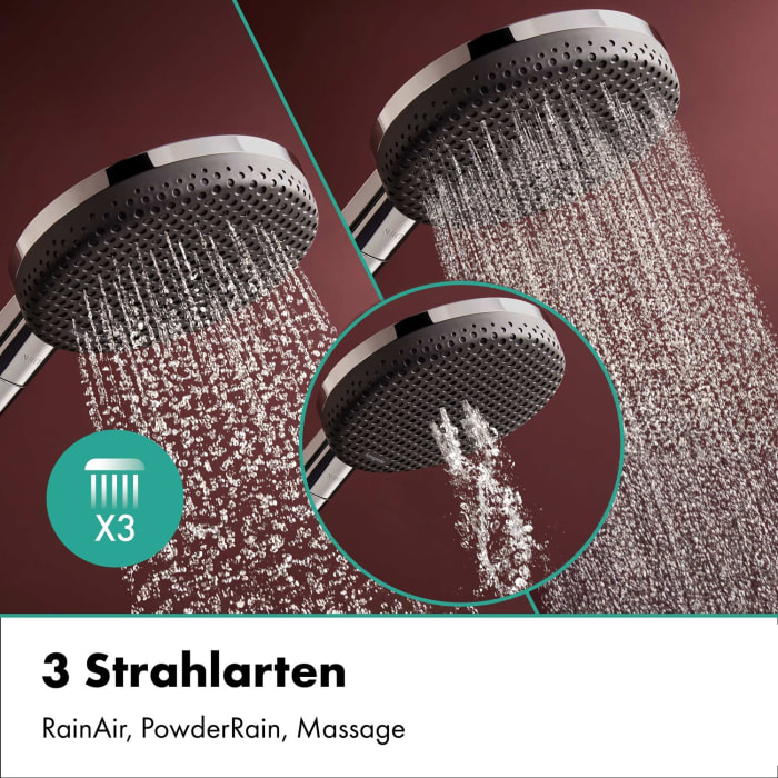 hansgrohe Raindance Alive Q 210/340 1 jet Duschsystem, Kopfbrause softcube