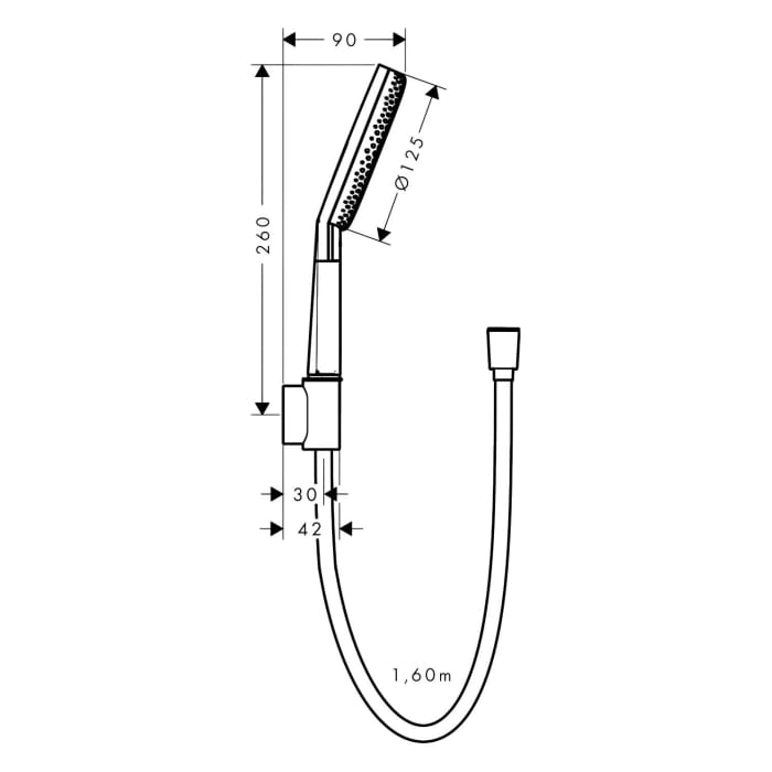 hansgrohe Raindance Alive Select S Brausehalterset 125 3jet EcoSmart mit Isiflex Brauseschlauch 160 cm