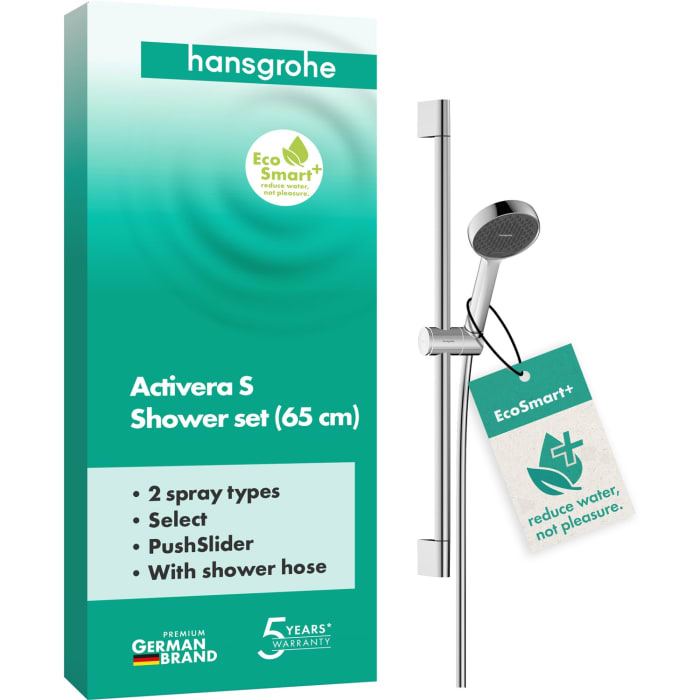 hansgrohe Activera Select S Brauseset 95 2 Strahlarten wassersparend mit Duschstange 65 cm