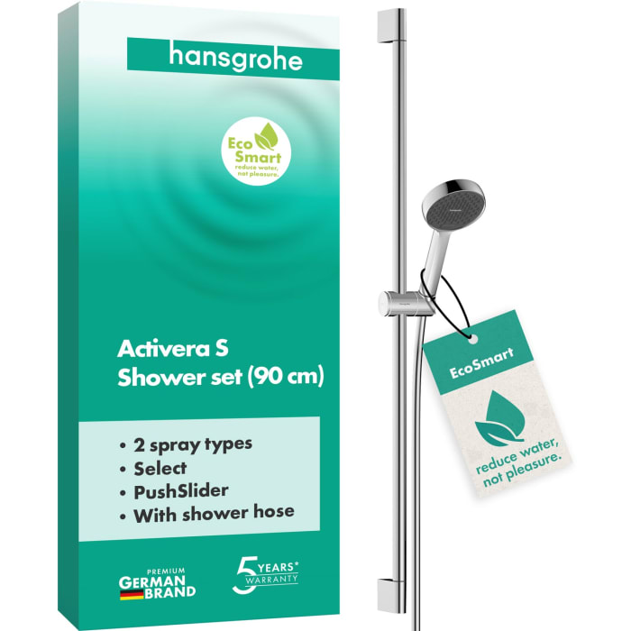 hansgrohe Activera Select S Brauseset 95 2 Strahlarten wassersparend mit Duschstange 90 cm