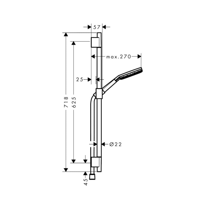 hansgrohe Raindance Alive Select S Brauseset 125 3jet EcoSmart mit Brausestange Unica S Puro 65 cm