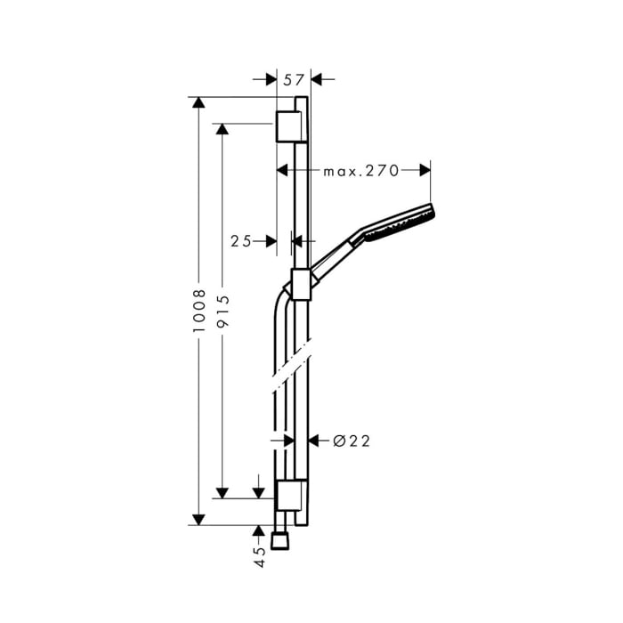 hansgrohe Raindance Alive Select S Brauseset 125 3jet EcoSmart mit Brausestange Unica S Puro 90 cm