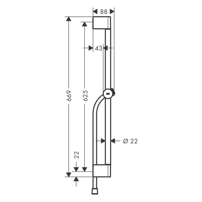 hansgrohe Unica Pulsify Brausestange 65 cm mit Halter und Brauseschlauch