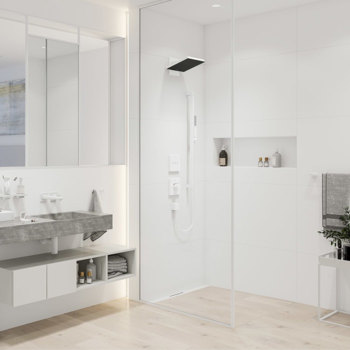 hansgrohe Pulsify E Kopfbrause 260 2 Strahlarten mit Wandanschluss, eckig
